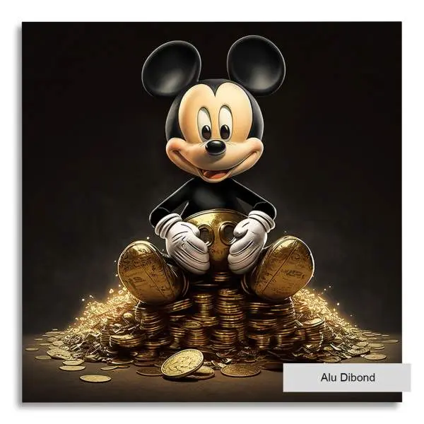 Leinwandbild Gold Mickey