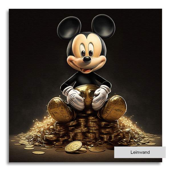 Leinwandbild Gold Mickey