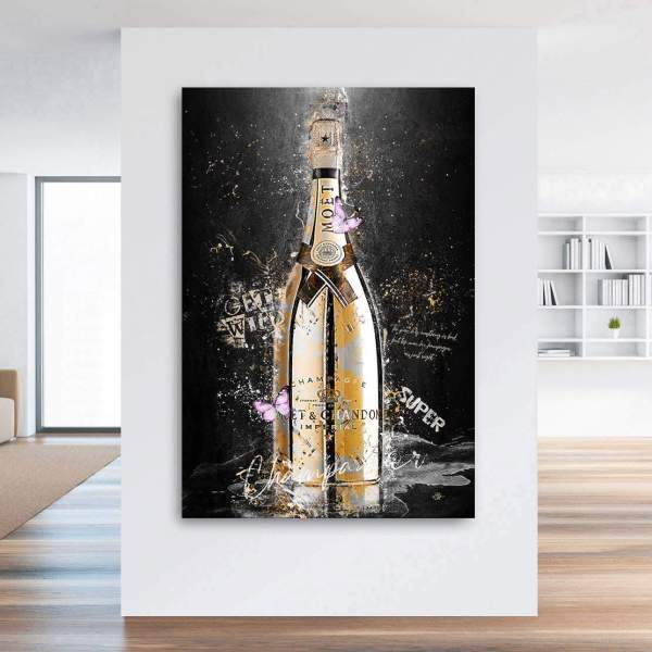Champagner Leinwandbild