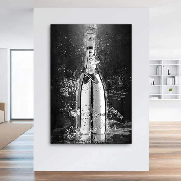 Champagner Aluminium Wandbild