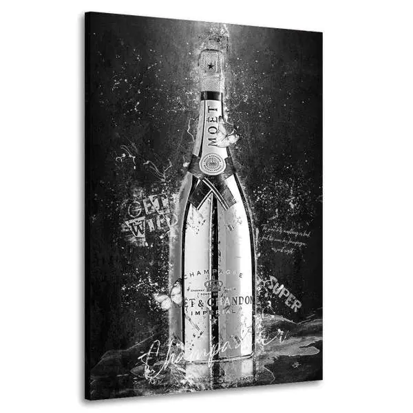 Leinwandbild Champagner Lifestyle Black & White