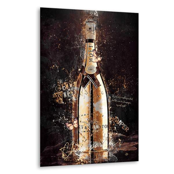 Champagner Wandbild