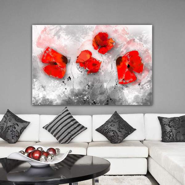 Wandbild Leinwandbild Klatschmohn Abstrakt