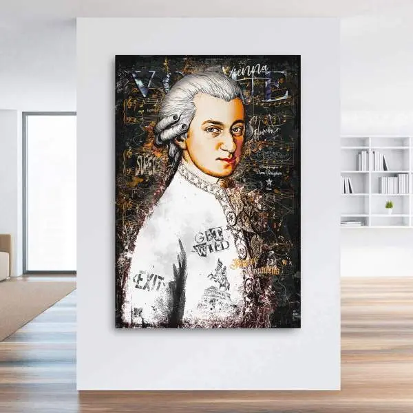 Wandbild Leinwandbild Mozart Pop Art Style