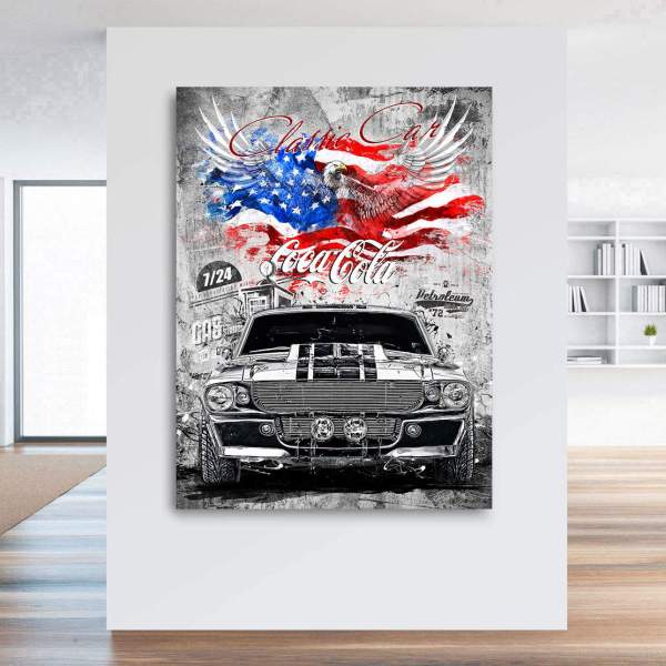 Ford Mustang Wandbild Kunstgestalten24