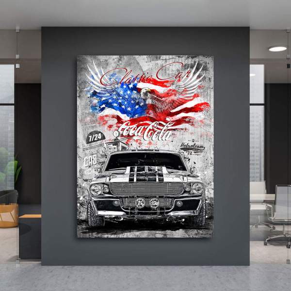 Ford Mustang Wandbild Kunstgestalten24