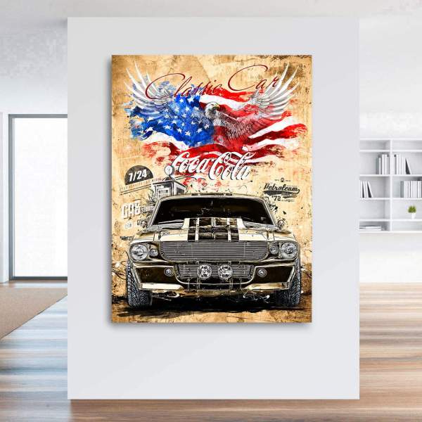 Ford Mustang Wandbild Kunstgestalten24