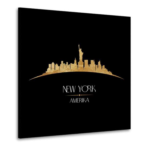 Blattgold Wandbild New York Skyline