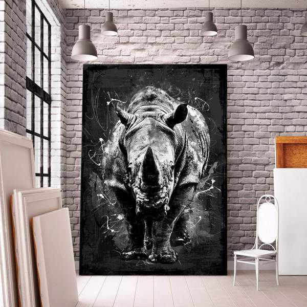 Nashorn Leinwandbild kunstgestalten24