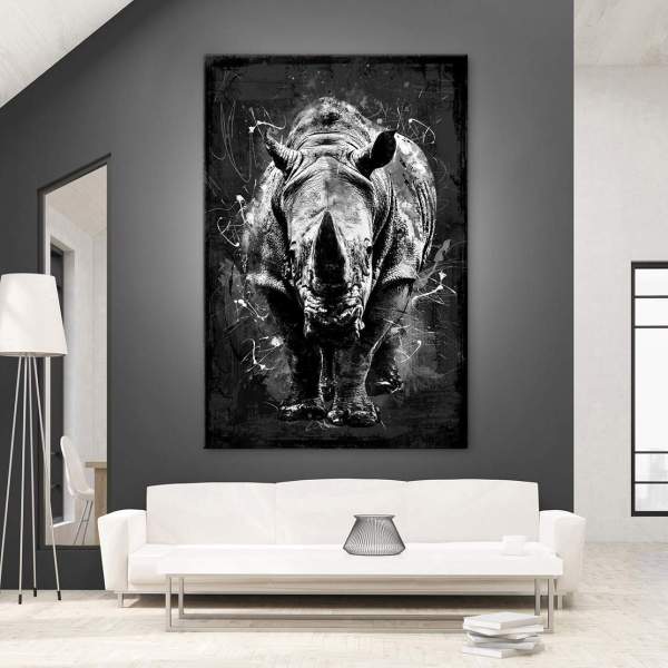 Nashorn Leinwandbild kunstgestalten24