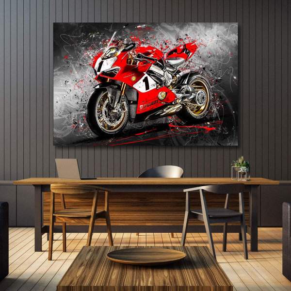 Motorrad Leinwandbild von Kunstgestalten24