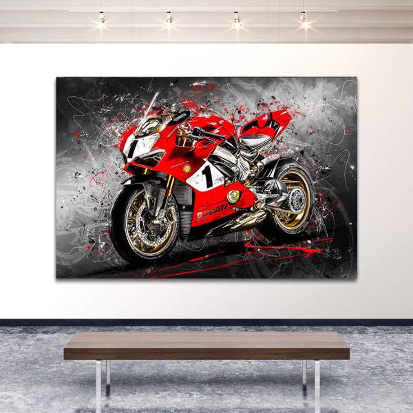 Motorrad Leinwandbild von Kunstgestalten24