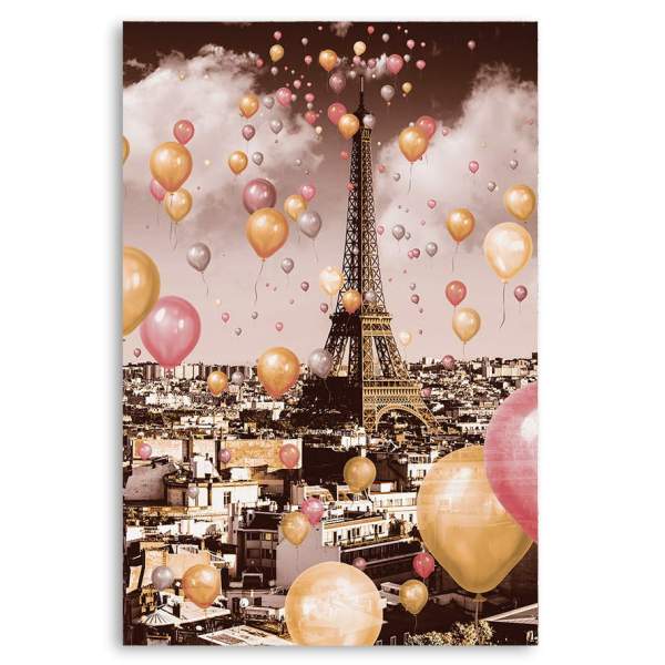 Wandbild Leinwandbild Paris Balloon Retro