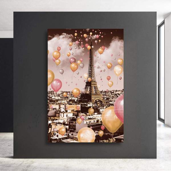 Wandbild Leinwandbild Paris Balloon Retro