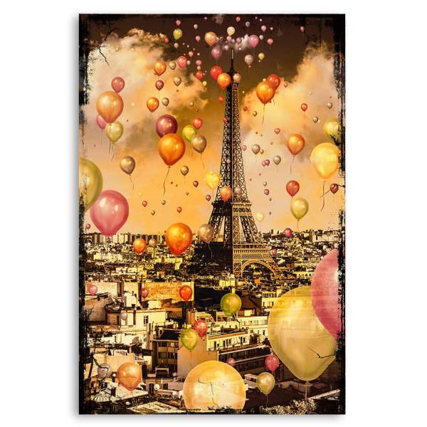 Wandbild Leinwandbild Paris Eiffelturm Vintage