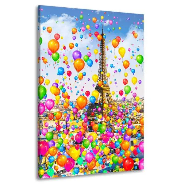 Wandbild Leinwandbild Ballons über Paris