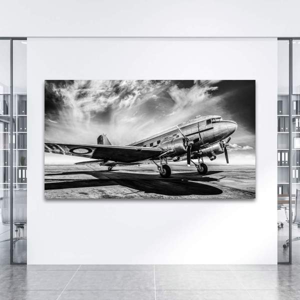 Wandbild Leinwandbild Propeller Flugzeug DC3