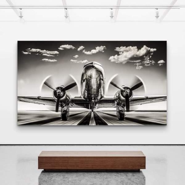 Wandbild Leinwandbild Propeller Flugzeug Retro