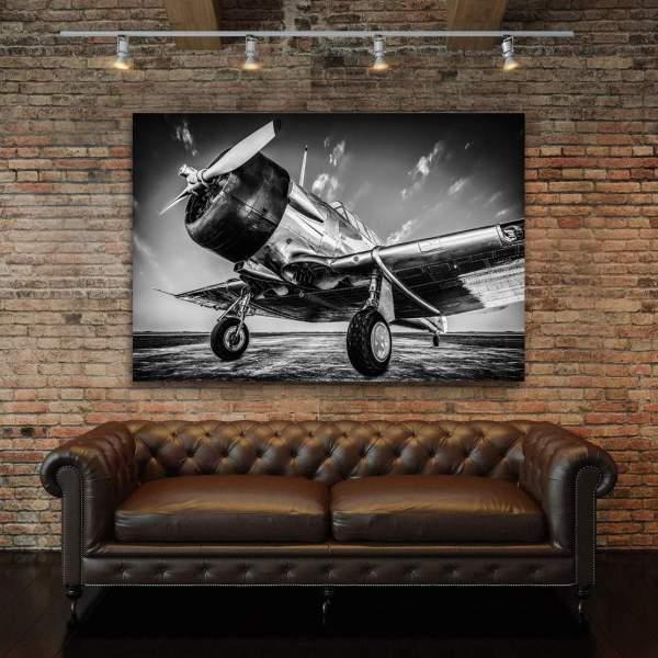 Wandbild Leinwandbild Historisches Propeller Flugzeug