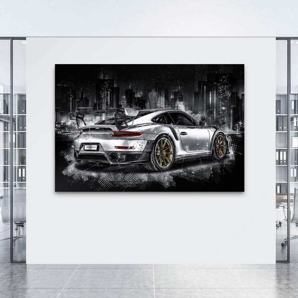 Auto Wandbild Leinwandbild Porsche GT2 RS Abstrakt