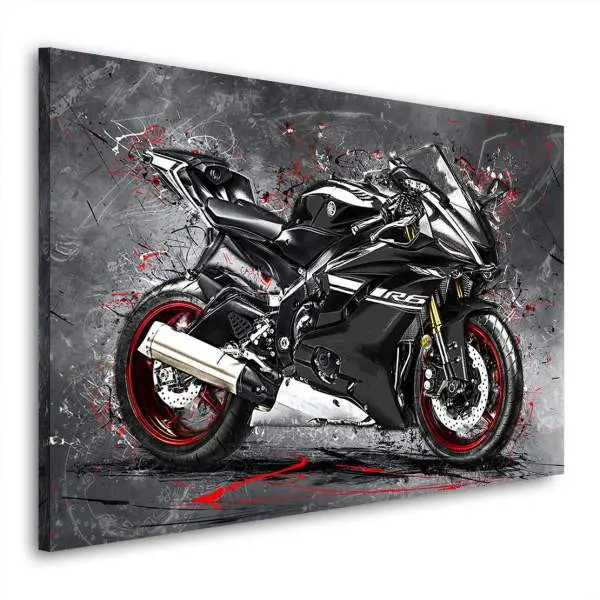 Wandbild Leinwandbild Yamaha R6 Abstrakt
