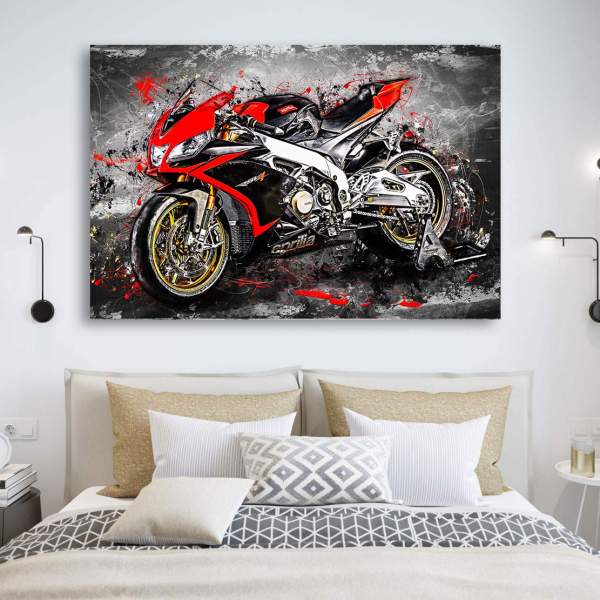 Motorrad Leinwandbild von Kunstgestalten24