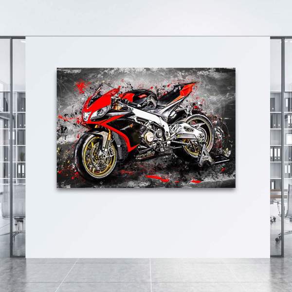 Motorrad Leinwandbild von Kunstgestalten24