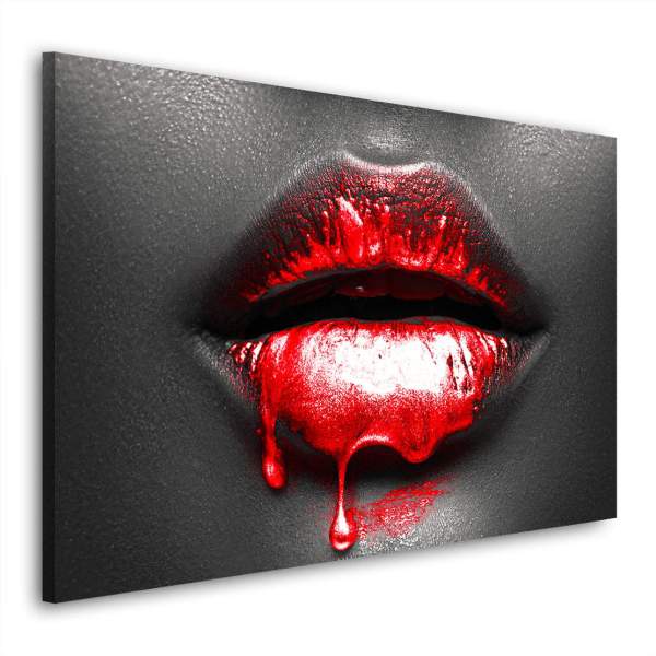 Wandbild Leinwandbild Erotische Lippen Red Lips