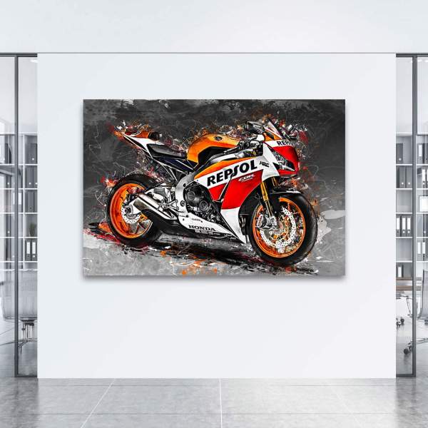 Motorrad Leinwandbild von Kunstgestalten24