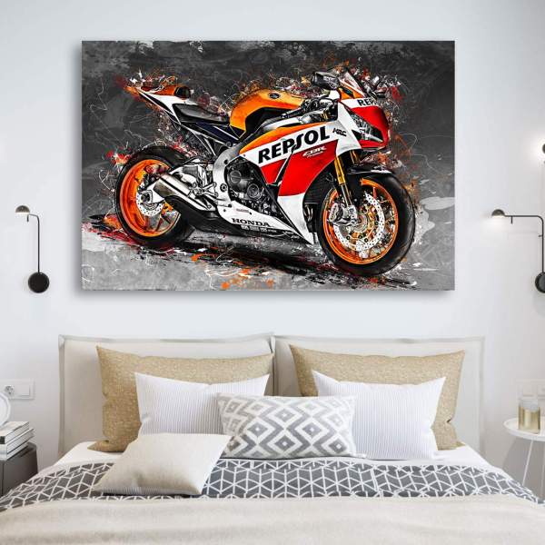 Motorrad Leinwandbild von Kunstgestalten24
