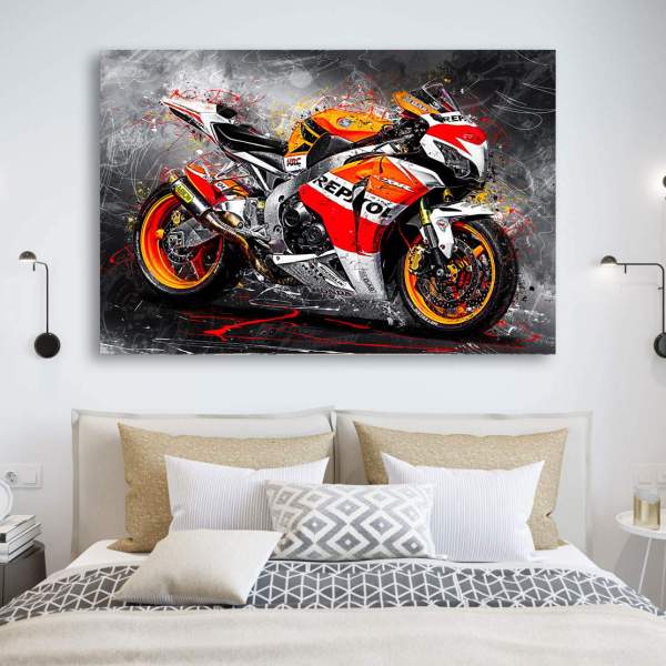 Motorrad Leinwandbild von Kunstgestalten24