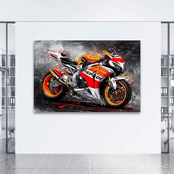 Motorrad Leinwandbild von Kunstgestalten24