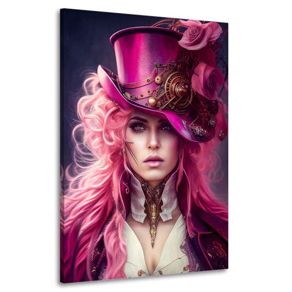 Leinwandbild Steampunk Pink Hair Modern