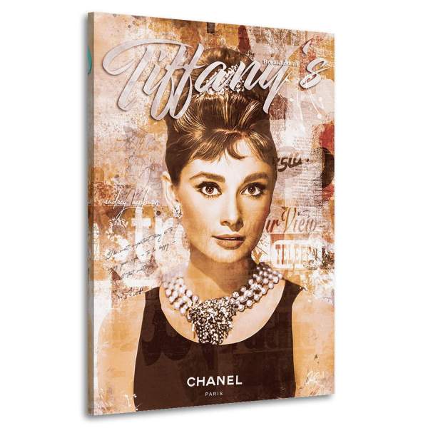 Wandbild Leinwandbild Audrey Hepburn Tiffany Vintage