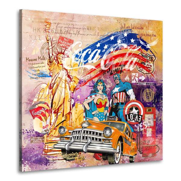 Wandbild Leinwandbild Amerika im Pop Art Stil