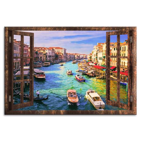 Wandbild Leinwandbild Venedig Fensterblick
