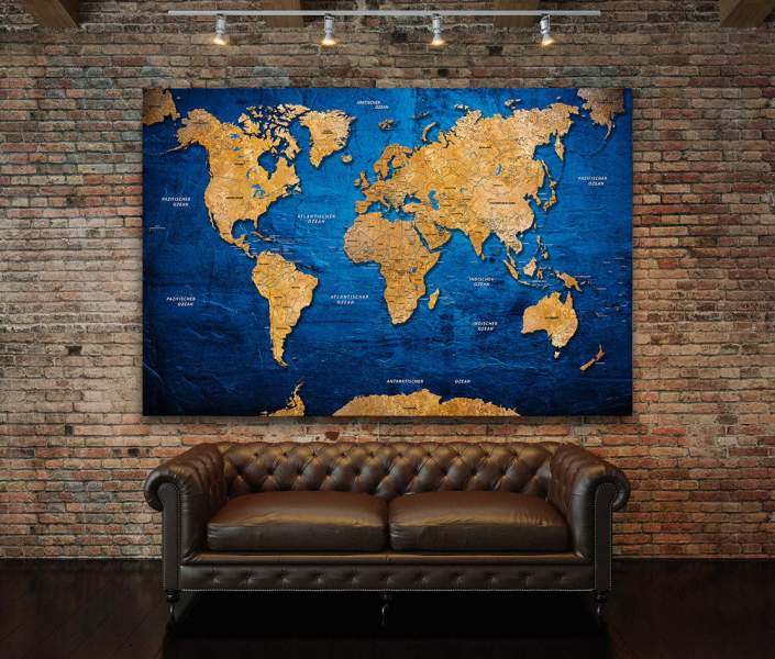 Wandbild Weltkarte
