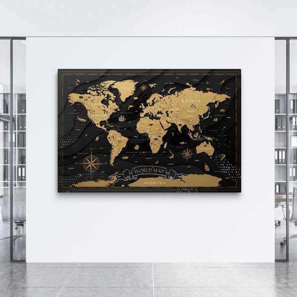 Blattgold Weltkarte von Kunstgestalten24