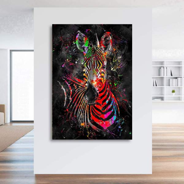 Zebra Leinwandbild von Kunstgestalten24