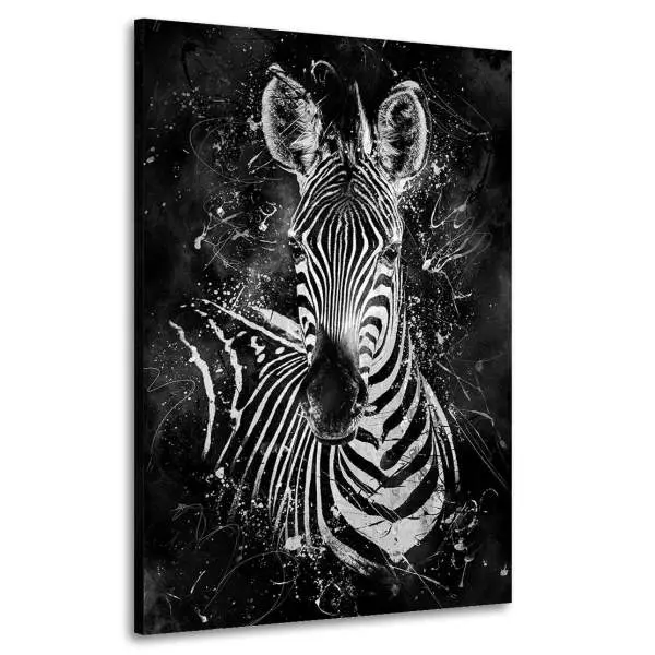 Wandbild Leinwandbild Zebra Abstrakt Black