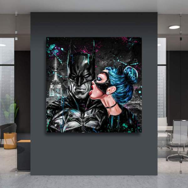 Batman Catwoman Wandbild von Kunstgestalten24