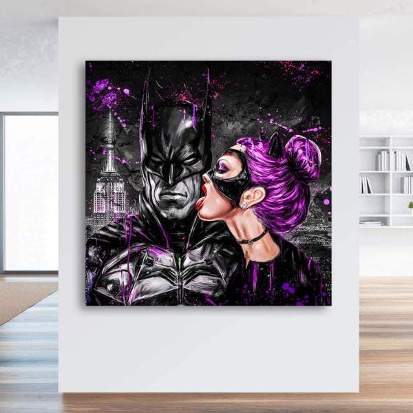 Batman Catwoman Wandbild von Kunstgestalten24