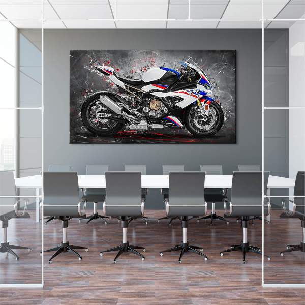 Wandbild Leinwandbild BMW S1000RR 2019 Dark Style