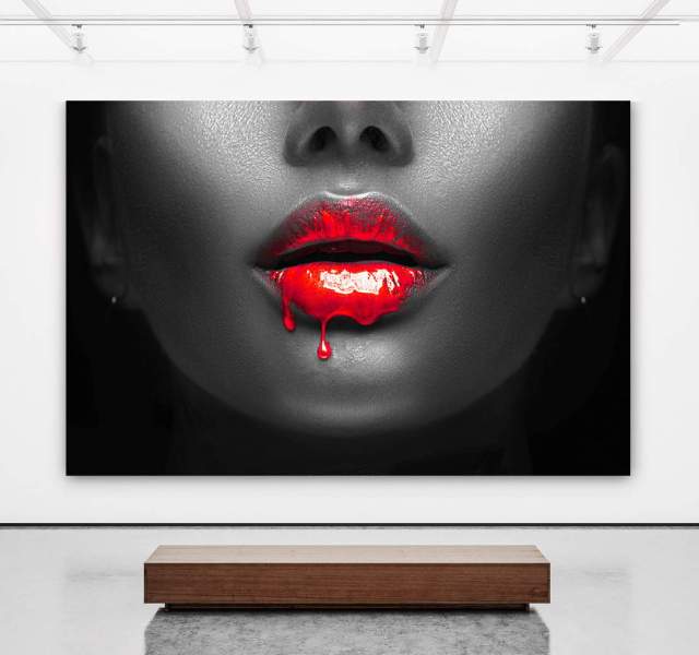 rote-Lippen-Acrylglasbild