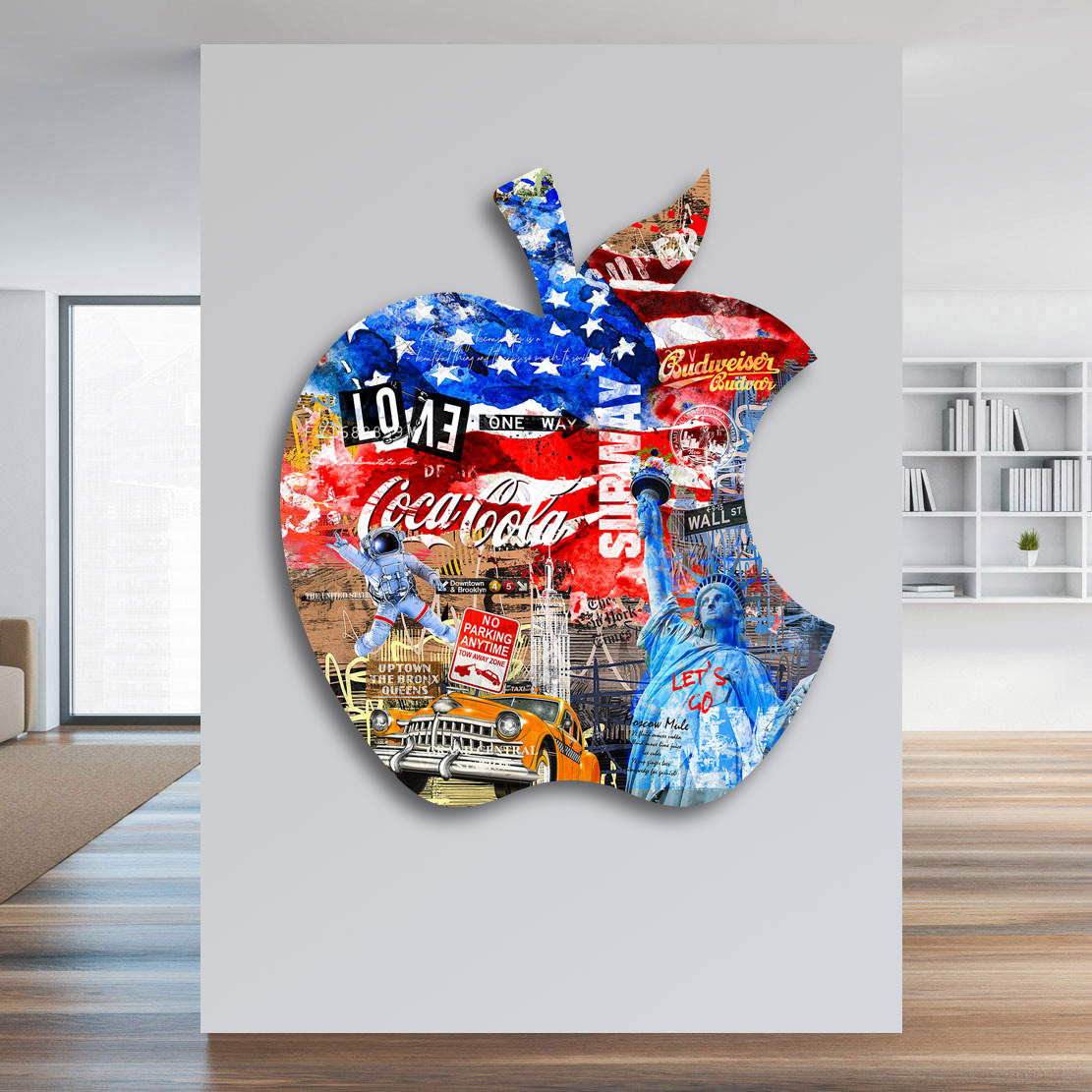 3D BUCHSTABEN NEW YORK  Acryl Städte Länder Big Apple Dekoration Wandbild 