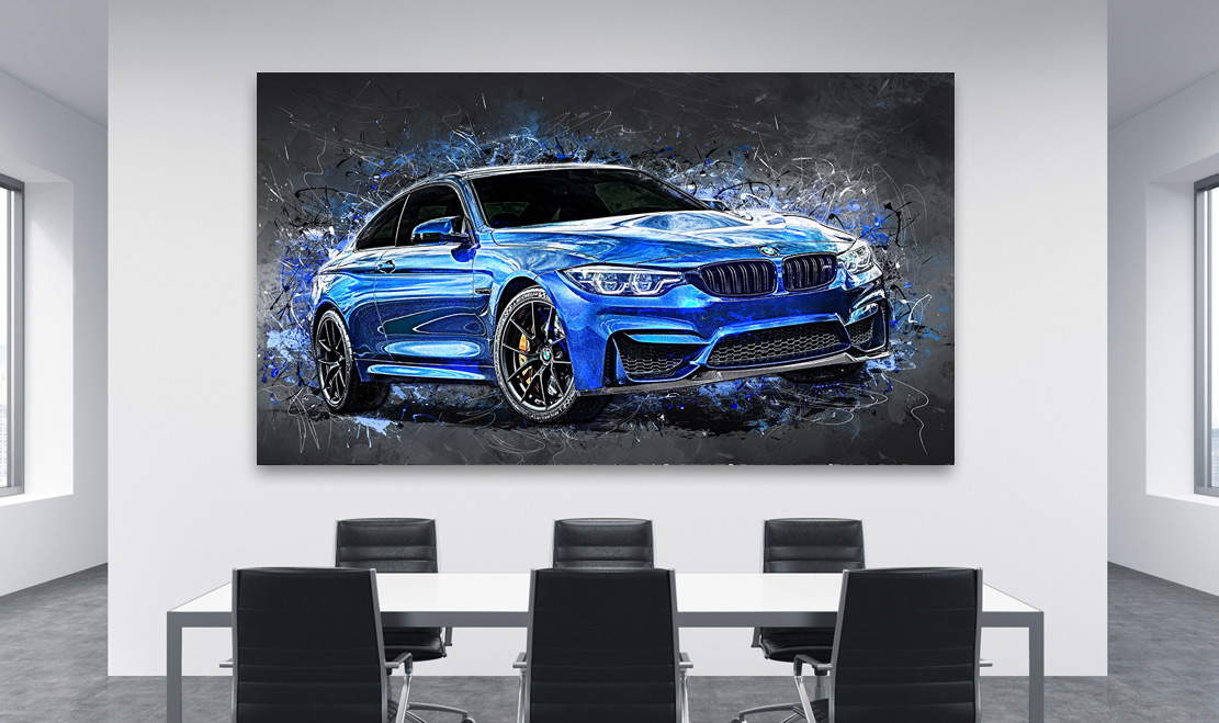 Poster oder Leinwand Bild auf Keilrahmen Auto Wandbild xxl BMW M6 Coupe