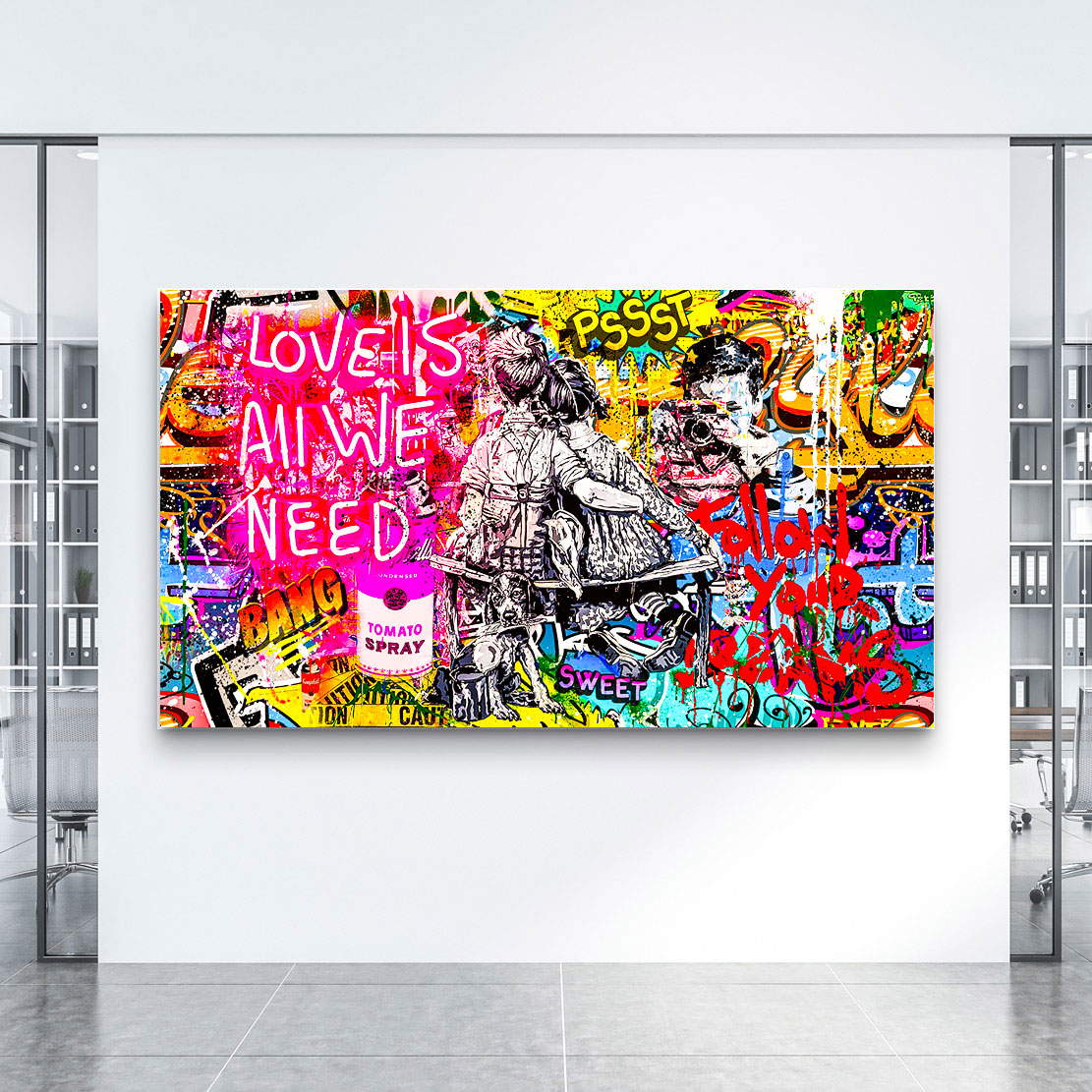Leinwandbild Love is all we need Pop Art Kunst kaufen | Poster