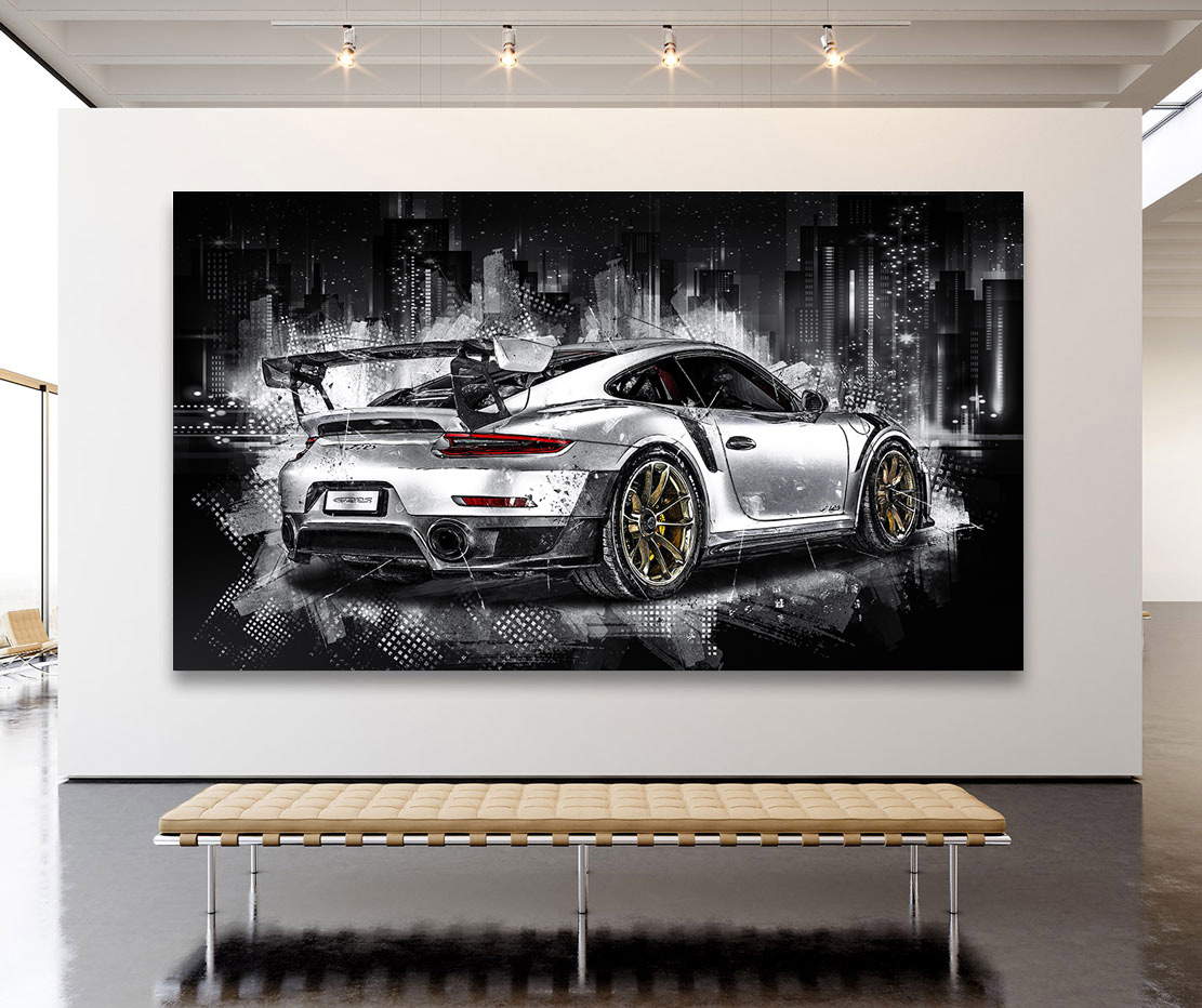 Porsche 996 Bilder Bild Wandbild Leinwand DEKO Poster  XXL 100 cm*65 cm 002