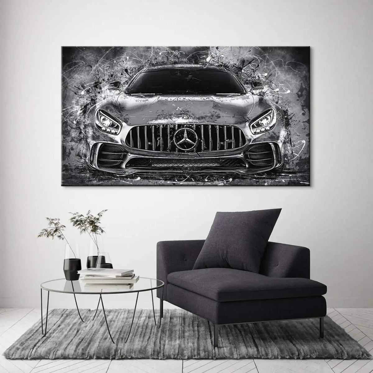 Auto Leinwandbild Mercedes AMG GT Abstrakt Black Style Auto Leinwandbild Mercedes AMG GT Abstrakt Black Style