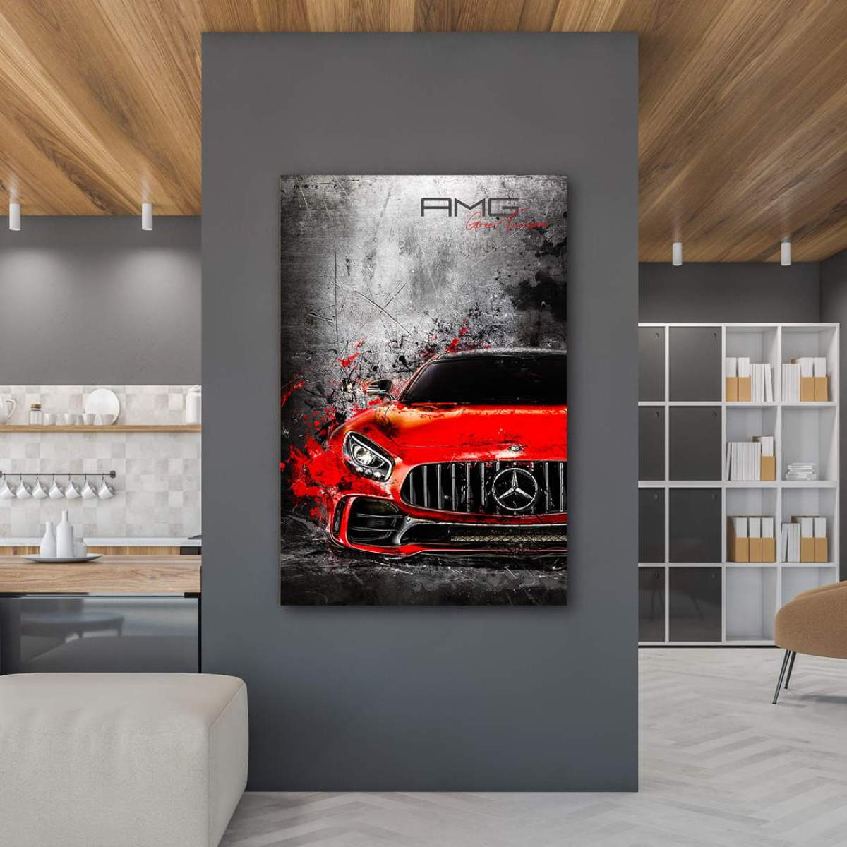 Wandbild Leinwandbild Mercedes AMG GT Red Luxury